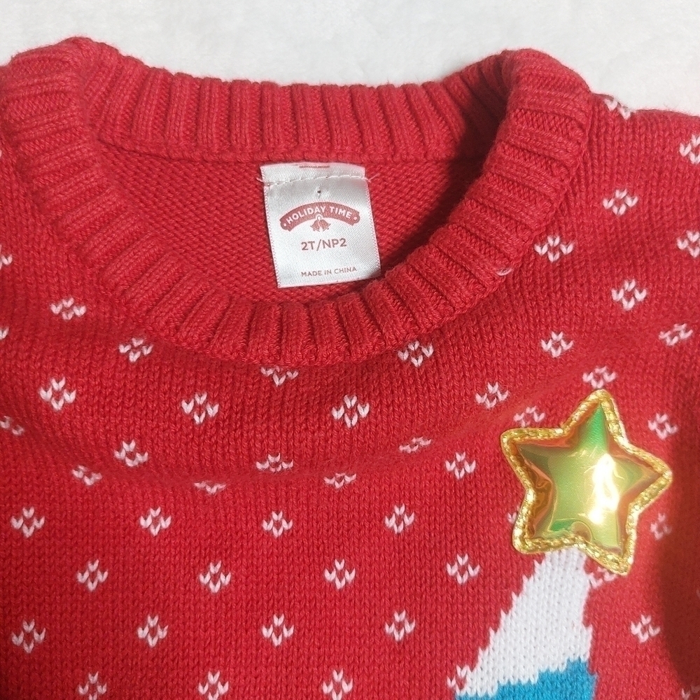 𝅺Holiday Time Christmas Tree Sweater 2t - Picture 2 of 4